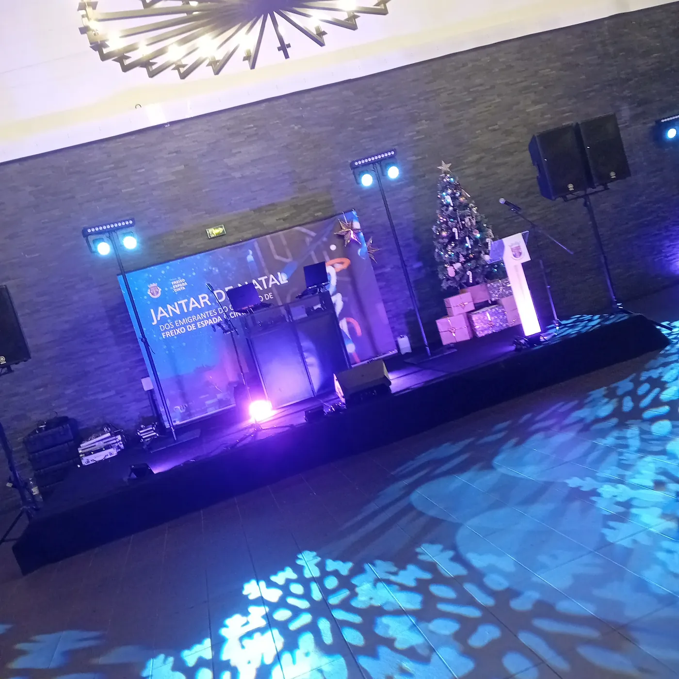 Soirée festive, sapin et lumières bleues — DJ association The French Deejay's