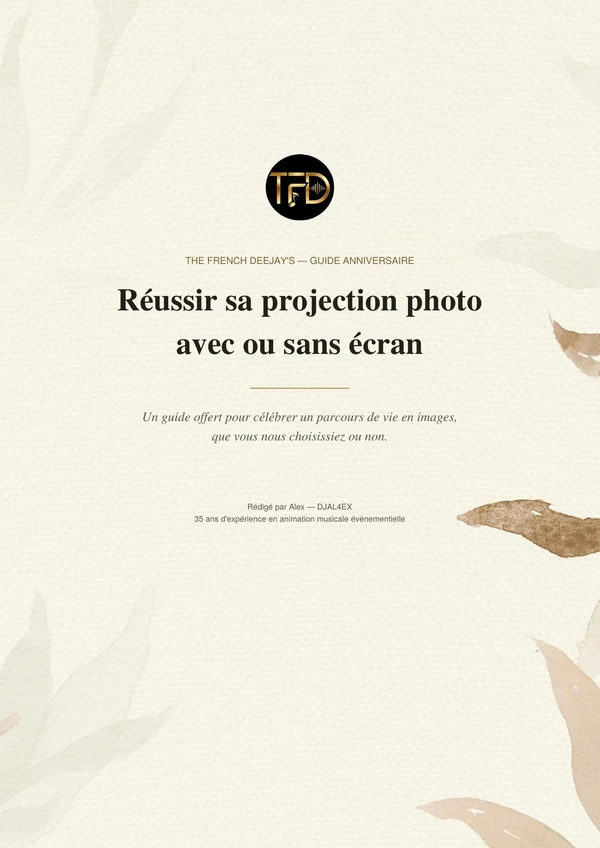 Couverture du guide — Réussir sa projection photo avec ou sans écran