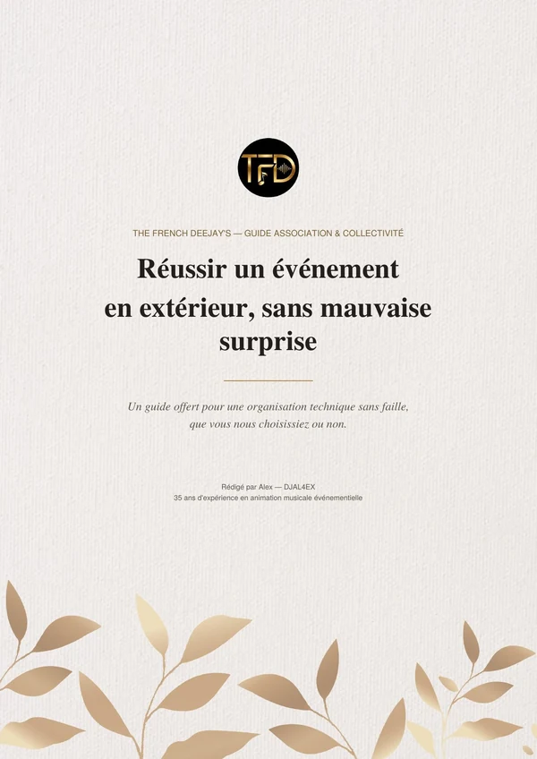 Couverture du guide — Réussir un événement en extérieur, sans mauvaise surprise