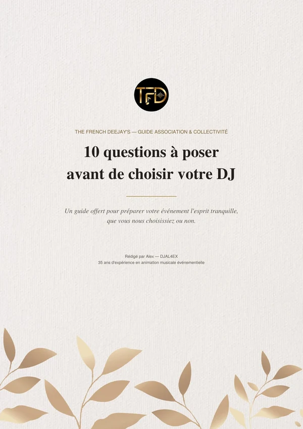 Couverture du guide — 10 questions à poser avant de choisir votre DJ