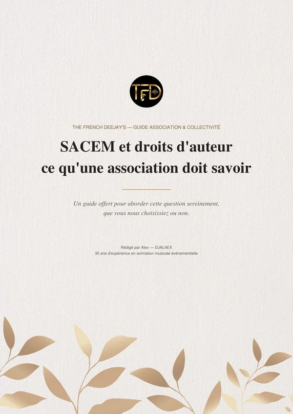 Couverture du guide — SACEM et droits d'auteur, ce qu'une association doit savoir
