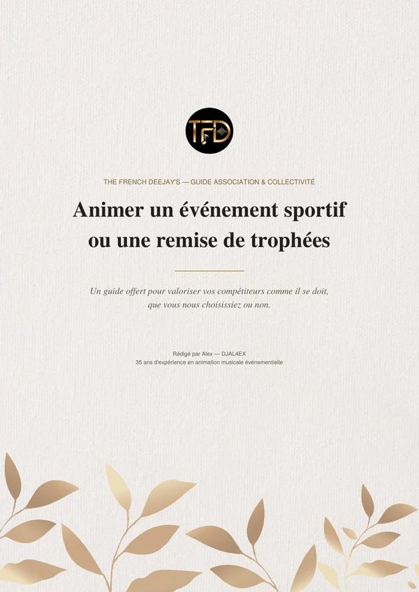 Couverture du guide — Animer un événement sportif ou une remise de trophées