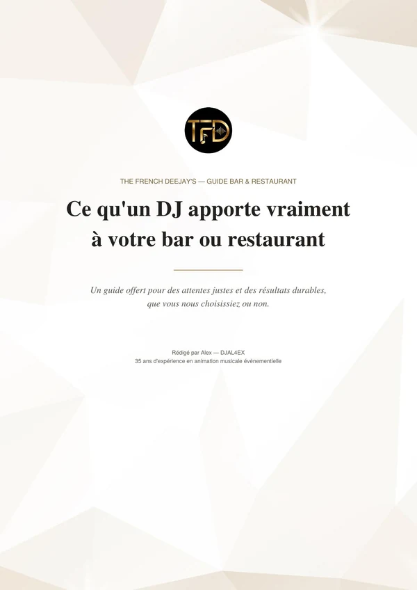Couverture du guide — Ce qu'un DJ apporte vraiment à votre bar ou restaurant