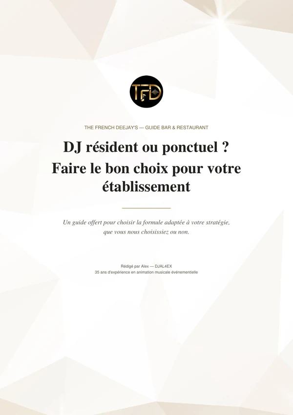 Couverture du guide — DJ résident ou ponctuel, faire le bon choix pour votre établissement