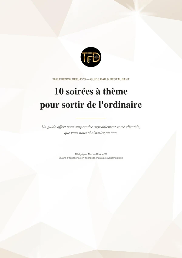 Couverture du guide — 10 soirées à thème pour sortir de l'ordinaire