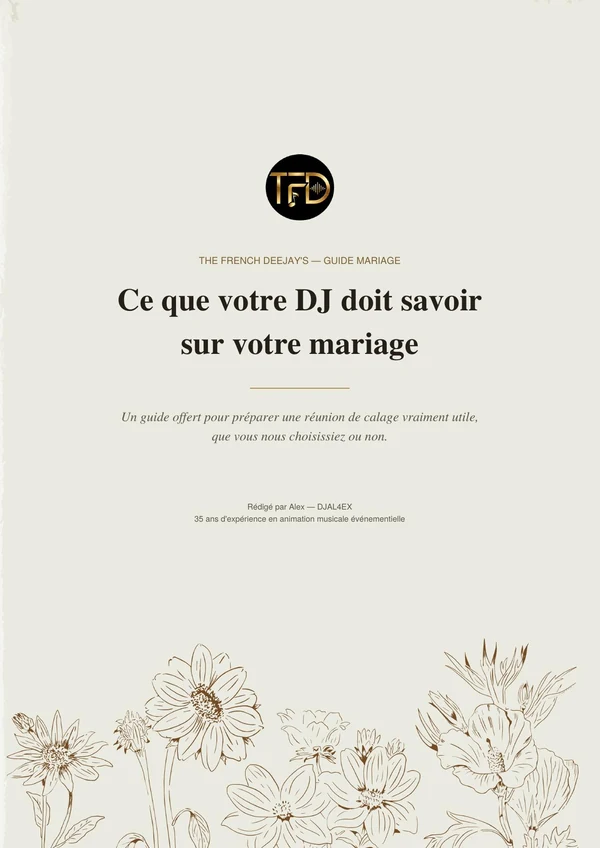 Couverture du guide — Ce que votre DJ doit savoir sur votre mariage